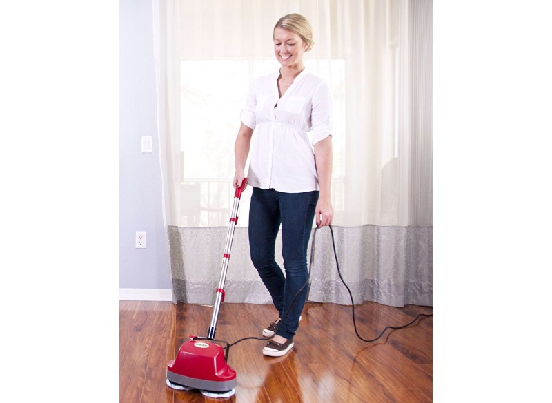 Gloss Boss Mini Floor Scrubber and Polisher with 2 Brushes - Weight 7 lb (3.17 kg) - 18' (5.5 m) Electric Cable - for All Residential Floor Types - B200752