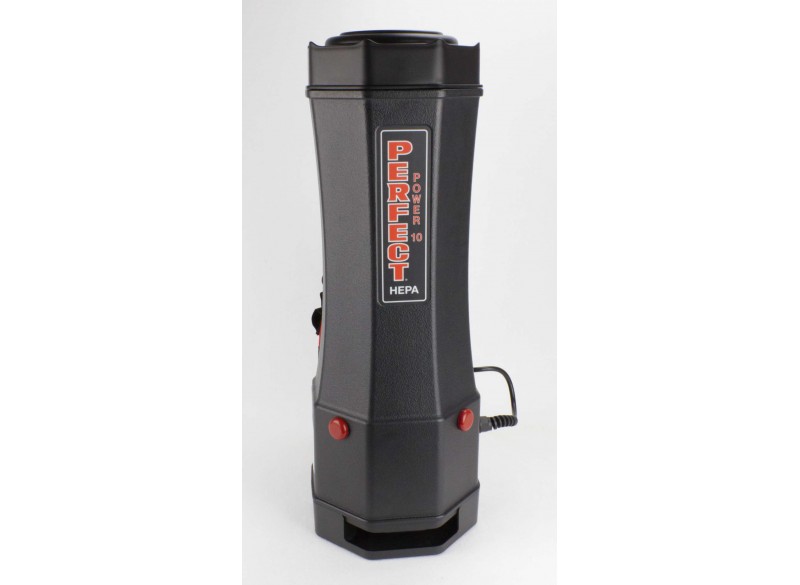 Back Pack Vacuum - 2.4gal (10 L) Tank Capacity - HEPA Filtration - with Accessories - Integrated Electric Outlet - Perfect  P1001