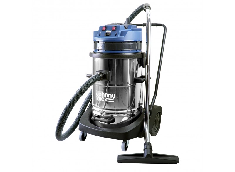 Commercial Wet & Dry Vacuum - Capacity of 18,5 gal (70 L) - Metal Tank on Trolley - Electrical Outlet for Power Nozzle - 8' Hose - Metal Wands - Brushes and Accessories Included -  IPS ASDO09914