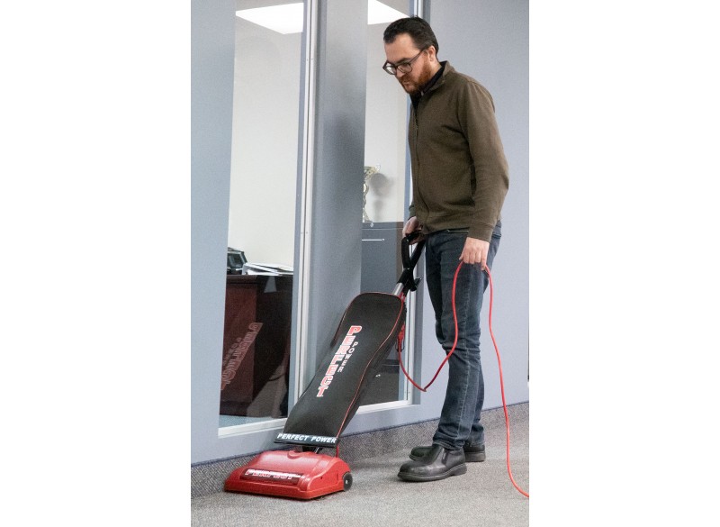 Commercial Vertical Upright Vacuum - 40' (12 m) Power Cord - 13" (33 cm) Cleaning Path - Large Capacity HEPA Bag - Perfect P110