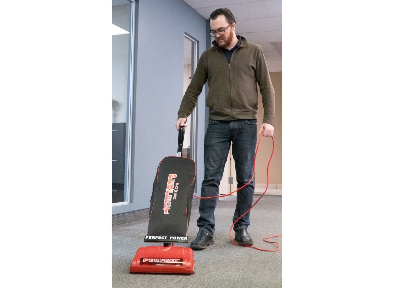 Commercial Vertical Upright Vacuum - 40' (12 m) Power Cord - 13" (33 cm) Cleaning Path - Large Capacity HEPA Bag - Perfect P110