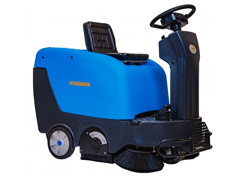 Industrial Ride On Sweeper Machine - JVC40SWEEPN from Johnny Vac - 39.5" (1 003 mm) Cleaning Path - Battery & Charger Included