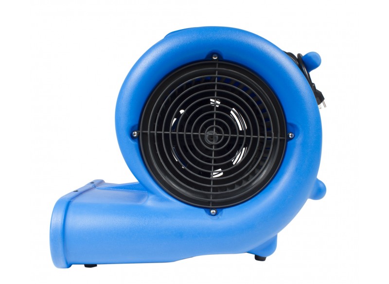 Blower / Fan / Floor Dryer - Johnny Vac - Fan Diameter 9.5" (24 cm) - 3 Speeds - with Handle - Integrated Electrical Inlet - Blue