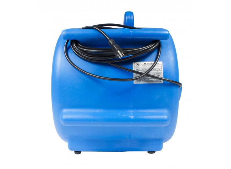 Blower / Fan / Floor Dryer - Johnny Vac - Fan Diameter 9.5" (24 cm) - 3 Speeds - with Handle - Integrated Electrical Inlet - Blue