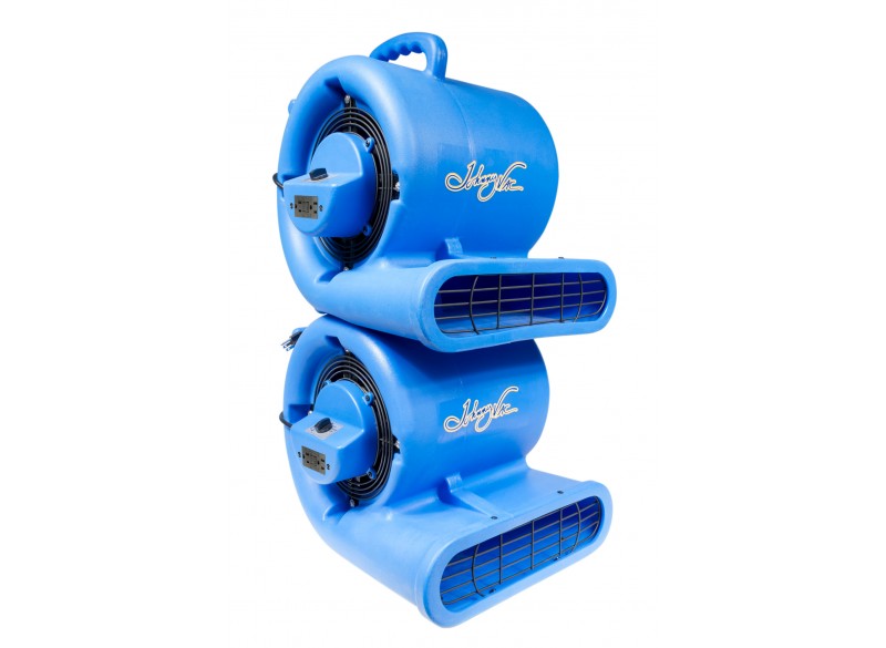 Blower / Fan / Floor Dryer - Johnny Vac - Fan Diameter 9.5" (24 cm) - 3 Speeds - with Handle - Integrated Electrical Inlet - Blue