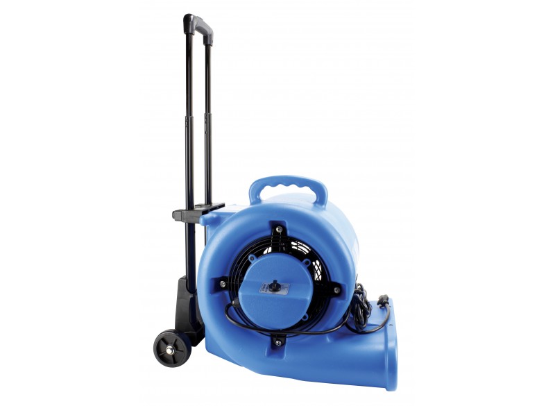 Portable Floor Blower / Fan / Floor Dryer - Johnny Vac - Fan Diameter 9.5" (24 cm) - 3 Speeds with Telescopic Handle and Wheels - Blue