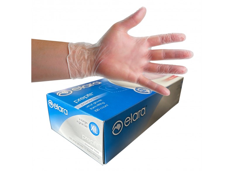 Extra-large Vinyl Gloves - Latex Free - Clear - Powder Free - Pack of 100