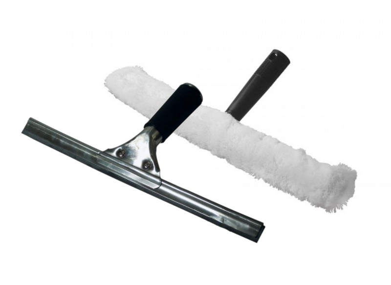 Ensemble pour lavage de vitres - seau avec mouilleur et raclette 14" plus 25 chiffons microfibres