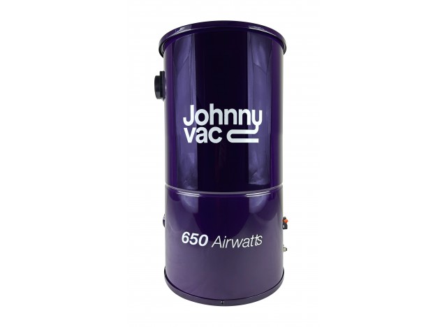Aspirateur central Johnny Vac - silencieux - 650 watts-air - capacité du réservoir 5 gal (19 L) - Support mural -  filtre Microtex - sac HEPA
