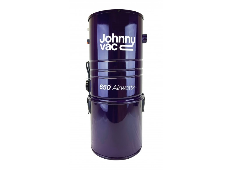 Central Vacuum Johnny Vac - Silent - 650 Airwatts - 5 gal (19 L) Tank Capacity - Wall Mount Bracket - Microtex Filter - HEPA Bag