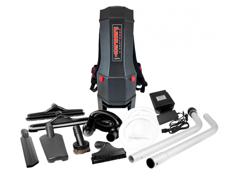 Cordless Back Pack Vacuum - 1.06 gal (4 L) Tank Capacity - HEPA Filtration - with Battery & Accessories - Perfect BBP5