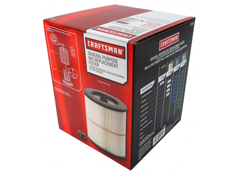 Cartridge Filter for Craftsman Wet and Dry Vacuum 12 to 16 gal (45 to 60 L) - 17816