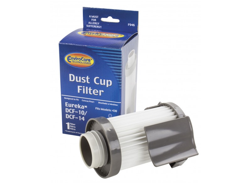 Filtre cartouche complet du récipent à poussière Eureka DCF10/DCF14 pour aspirateur vertical 430 - F946