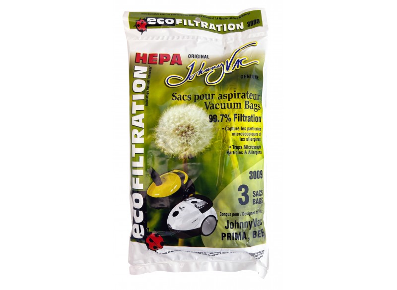 HEPA Microfilter Bag for PRIMA Canister Vacuum - Pack of 3 Bags