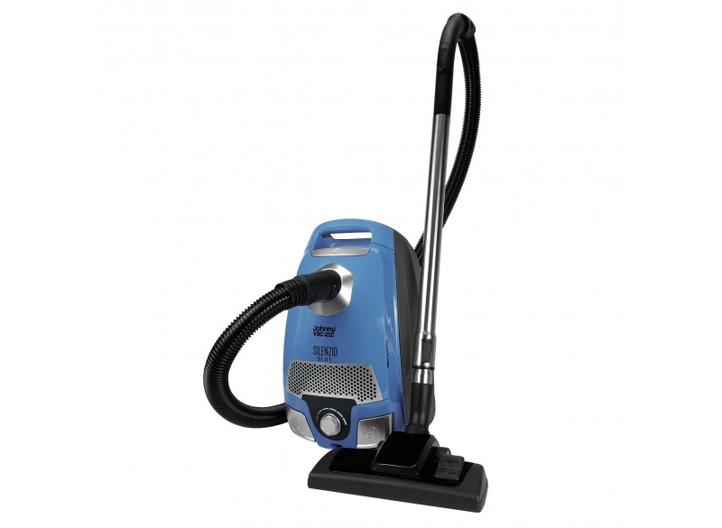Aspirateur chariot - Johnny Vac Silenzio - filtration HEPA - sac HEPA - manchon télescopique - ensemble de brosses - bleu