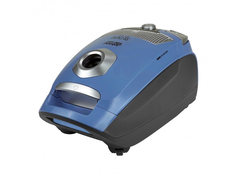 Canister Vacuum - Johnny Vac Silenzio - HEPA Filtration - HEPA Bag - Telescopic Handle - Set of Brushes - Blue