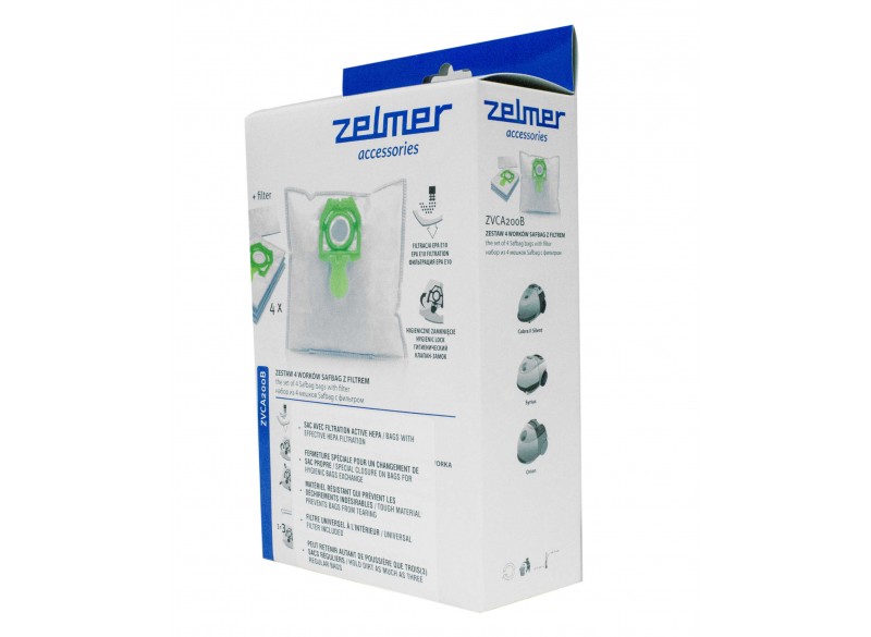 Hepa Bag for  Zelmer VC1500 and VC2500 Canister Vacuum - Pack of 4 Bags + 1 Filter