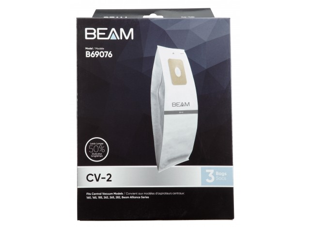HEPA Microfilter Bag for Beam B69076 CV-2 Central Vacuum Cleaner - Pack of 3 Bags