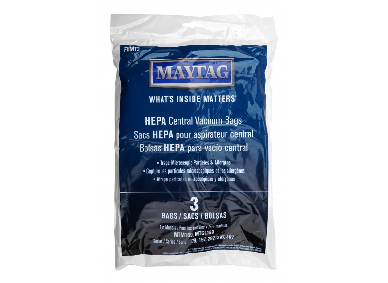 HEPA Microfilter Bags for Maytag® Central Vacuum - 3-Pack - Maytag FBMT3