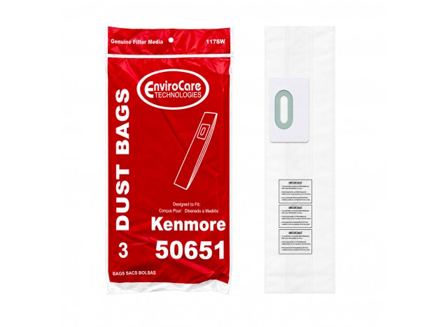 Sac en papier pour aspirateur Kenmore 50651 - paquet de 3 sacs - Envirocare 117SW