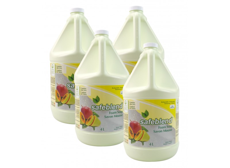 Savon mousse pour les mains et le corps - mangue papaye - 4 L (1,06 gal) - Safeblend HFMP G04 - boîte de 4