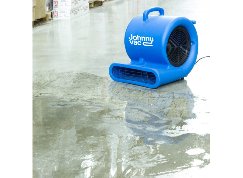 Portable Blower / Fan / Floor Dryer - Johnny Vac - Fan Diameter 9.5" - 3 Speeds - with Handle - Blue