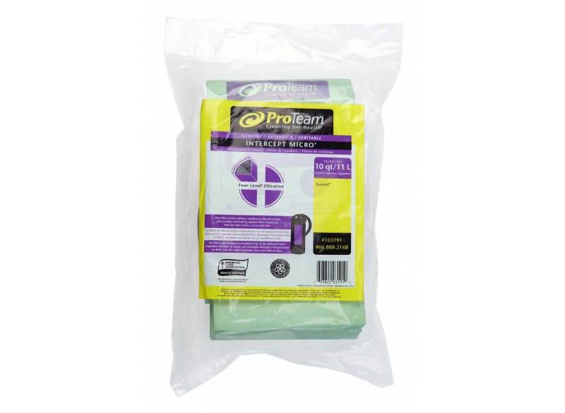 Paper Vacuum Bag for Proteam 10 Quarts (11 L) Everest - Pack of 10 Bags - n. 103191