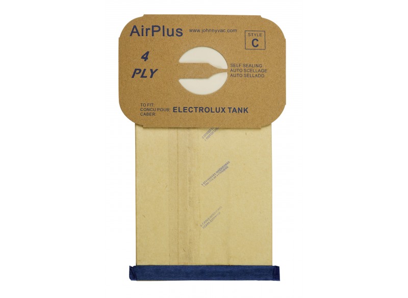 Paper Vacuum Bag for Electrolux Tank - Style C AirPlus - Box of 100 Bags - Bulk - 805FPC*