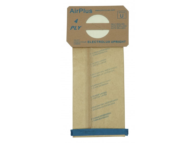 Paper Vacuum Bag for Electrolux Upright Vacuum - Style U - Pack of 12 Bags