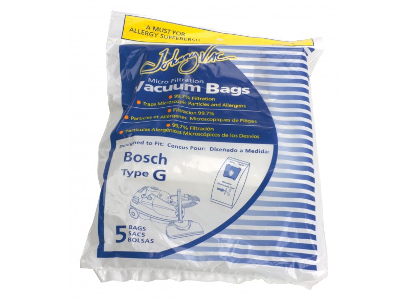 Sac microfiltre pour aspirateur Bosch type G - paquet de 5 sacs - Envirocare 206