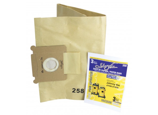 Paper Bag for Johnny Vac Vacuum Models JV58 and JV400 - Pack of 3 Bags