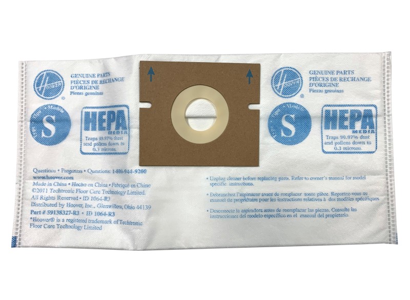 Sac microfiltre HEPA pour aspirateur Hoover type S - paquet de 2 sacs - 59138327