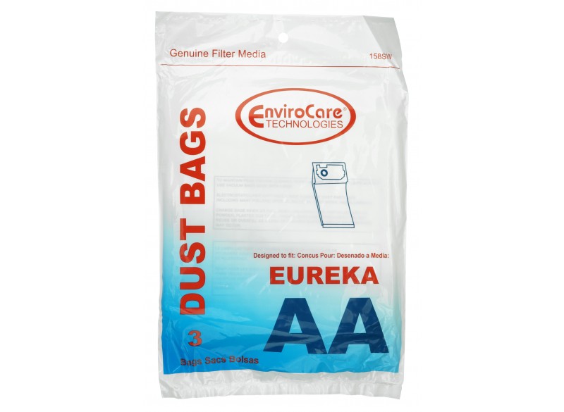 Sac en papier pour aspirateur Eureka type AA - paquet de 3 sacs - Envirocare 158SW