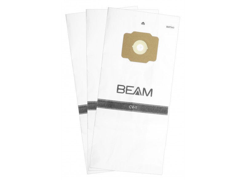 PAPER Microfilter Bags for Beam B69360 CV-1 Central Vacuum Cleaner - Pack of 3 Bags