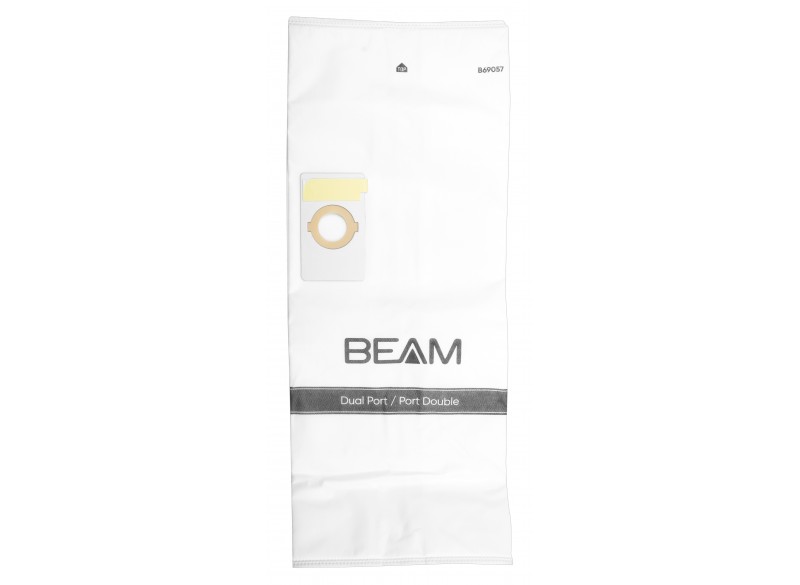 HEPA Microfilter Bag for Beam B69057 Central Vacuum Cleaners with Two Openings - Pack of 3 Bags