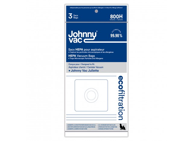 Sac microfiltre HEPA pour aspirateur Johnny Vac Juliette - paquet de 3 sacs