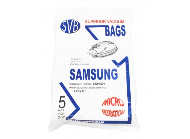 Paper Bag for Canister Vacuum Samsung 8000/ 9000 - Pack of 5 Bags - n. XSM901