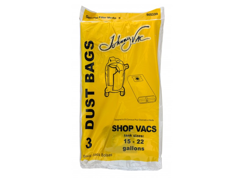 Pper bag for Shop Vac Vacuum Cleaner - Tank Capacity of 15 to 22gallons (68.2 L to 100 L) - Pack of 3 Bags - 90673