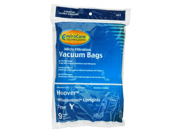 Microfilter Bag for Hoover Windtunnel Vacuum Type Y - Pack of 9 Bags - Envirocare 856-9