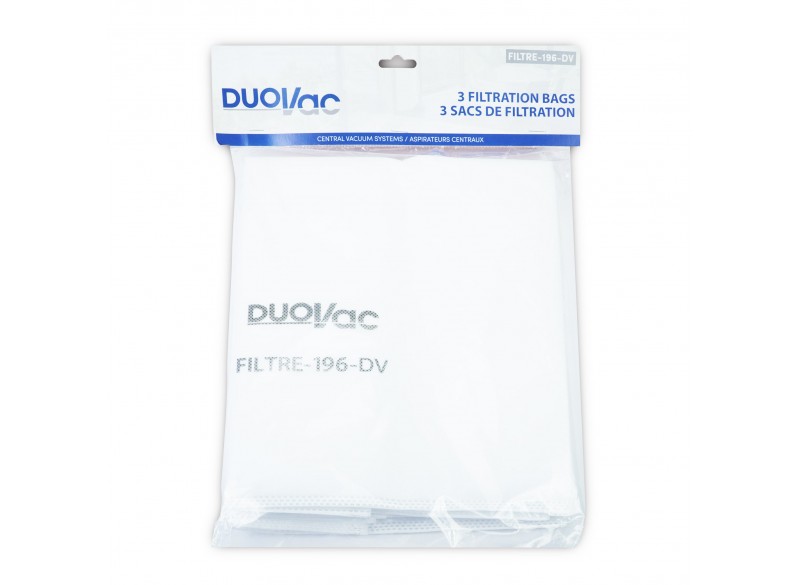 POLYPROPYLENE FILTRATION BAG FOR DUOVAC 13L(3.2G)PK3 - FILTRE-196-DV