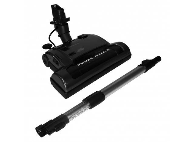 Power Nozzle - 12" (30.5 cm) Cleaning Path - Adjustable Height - Quick Connect Release - Black - Flat Belt - Telescopic Wand - Headlight - Roller Brush - Johnny Vac PN33BK