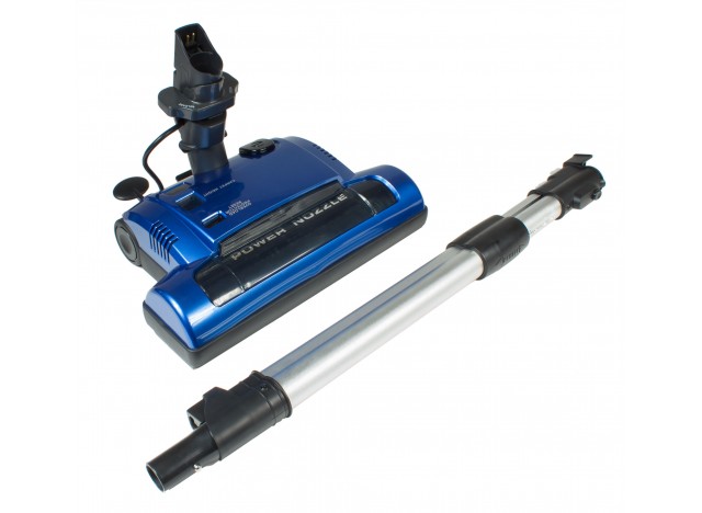 Power Nozzle - 12" (30.5 cm) Cleaning Path - Adjustable Height - Quick Connect Release - Blue - Flat Belt - Telescopic Wand - Headlight - Roller Brush - Johnny Vac PN33BU