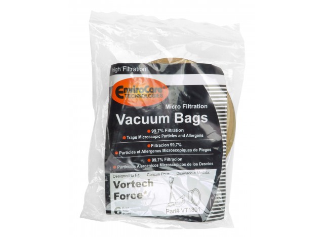 Sac en papier pour aspirateur Vortech Force - paquet de 6 sacs - VT1801