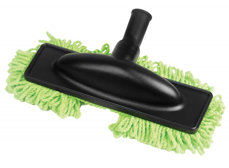 Microfiber Dust Mop - 1 1/4" (32 mm) dia - Cleaning Path 12" (30.5 cm) - Black and Green