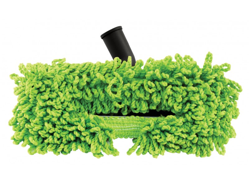 Microfiber Dust Mop - 1 1/4" (32 mm) dia - Cleaning Path 12" (30.5 cm) - Black and Green