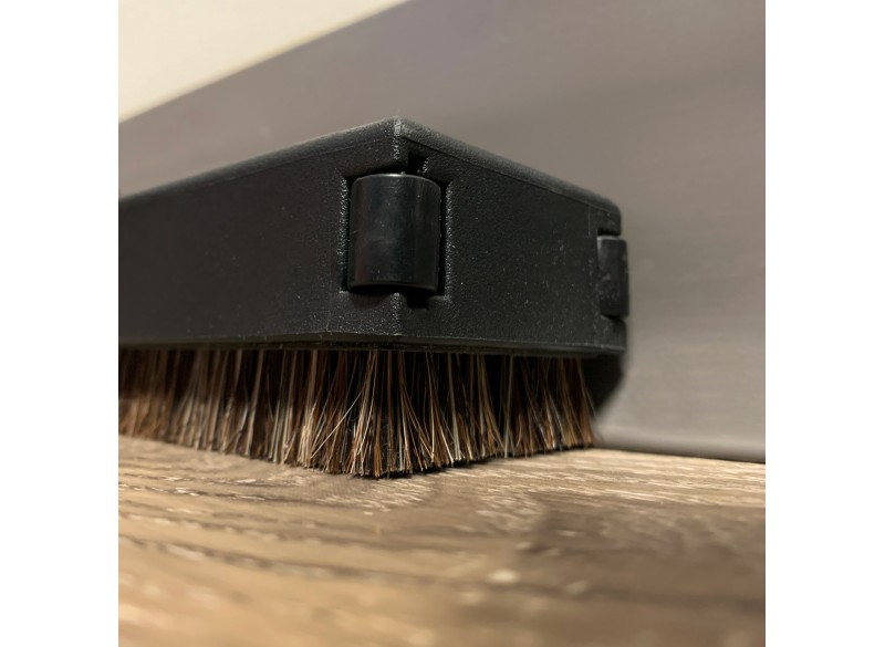 Floor Brush with Protection Wheels on the Sides - 12" (30.5 cm) Cleaning Path - 1¼" (31.75 mm) dia - Fits All - Black