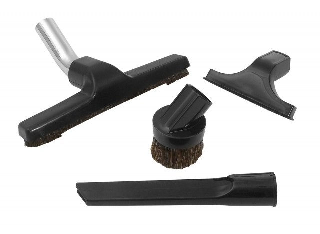 Ensemble de brosses pour aspirateur central - brosse à plancher 25,4 cm (10") - brosse à épousseter - brosse pour meubles - outil de coins - noir