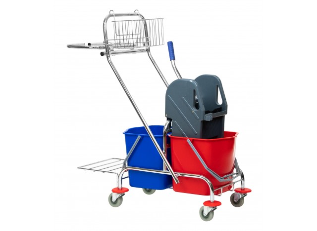 Metal Trolley with Double Buckets - 34 L