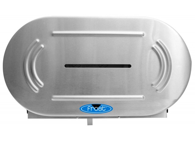 Jumbo Toilet Paper Dispenser - Double Roll - Stainless Steel - Frost