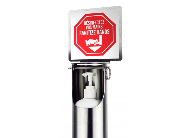 Hand Sanitizer Dispenser - Foot Pedal Operated (Contactless) - Made in Stainless Steel - For use against coronavirus (COVID-19)